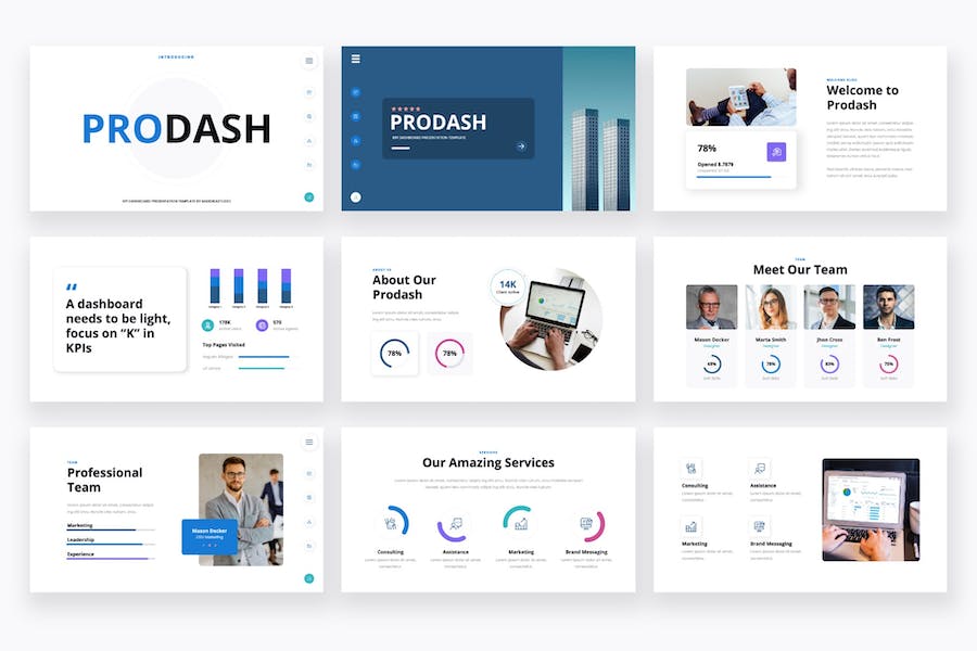 业务数据汇报绩效监控keynote模板 - 顶尖PPT