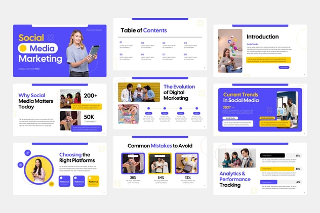 专业社交媒体营销干预Keynote演讲 - 顶尖PPT