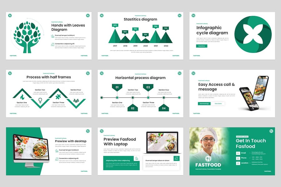 美食食品餐饮推介宣传PPT模板 - 顶尖PPT