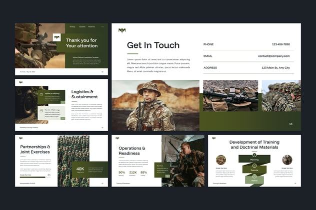军事国防安全战略简报PPT模板 - 顶尖PPT