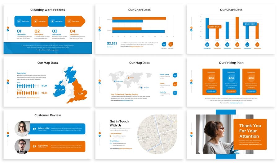 清洁服务家政keynote模板 - 顶尖PPT