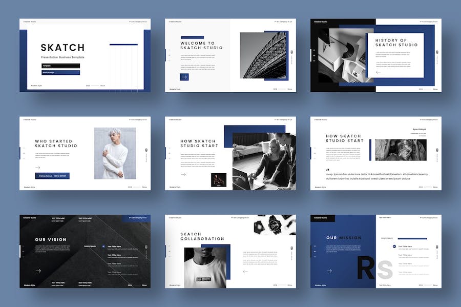 手绘创意商务企业介绍Keynote模板 - 顶尖PPT