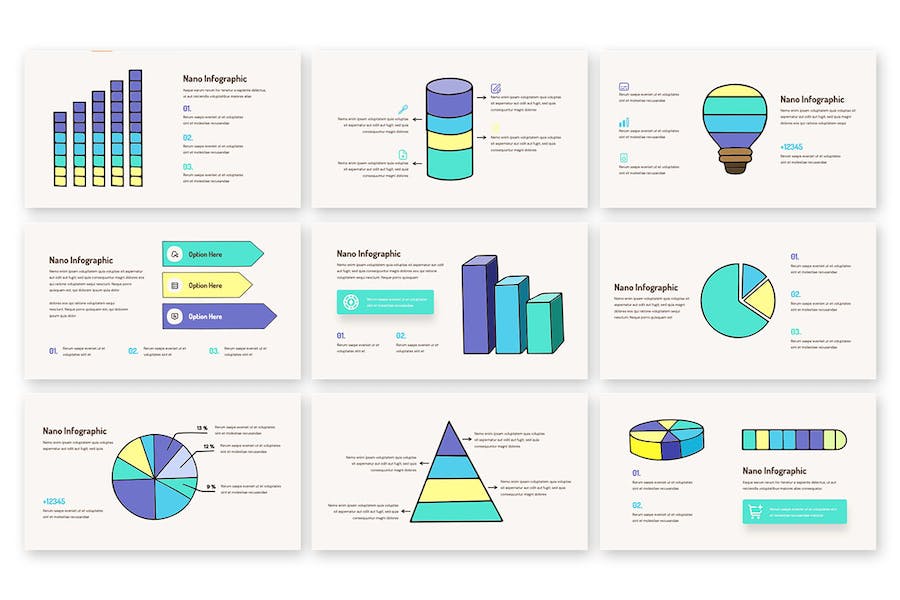 纳米科技信息图形数据展示Keynote模板 - 顶尖PPT