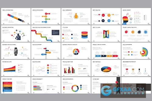 扁平化图形极简风格PPT演示文稿 - 顶尖PPT
