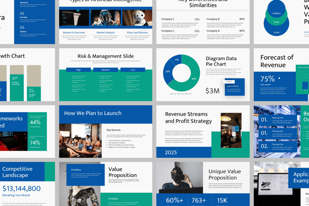 人工智能行业数据分析PPT模板 - 顶尖PPT