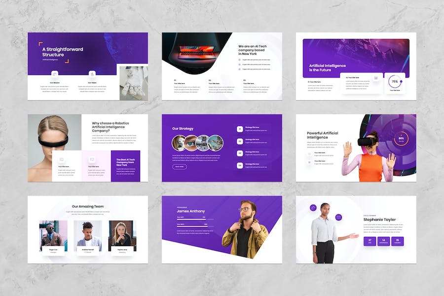 人工智能技术应用开发方案PPT模板 - 顶尖PPT