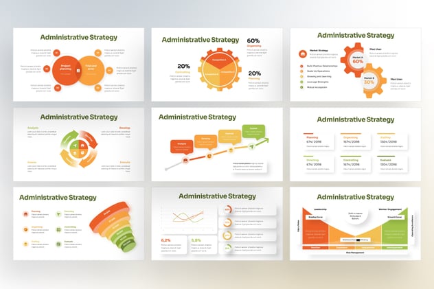 彩色行政战略信息图表图形keynote模板 - 顶尖PPT