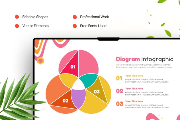 彩色环形关系步骤图形keynote模板 - 顶尖PPT