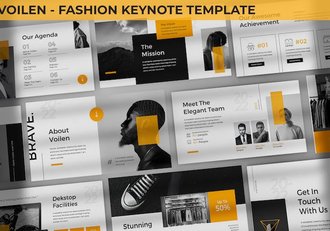 时尚服装主题演讲keynote模板 - 顶尖PPT