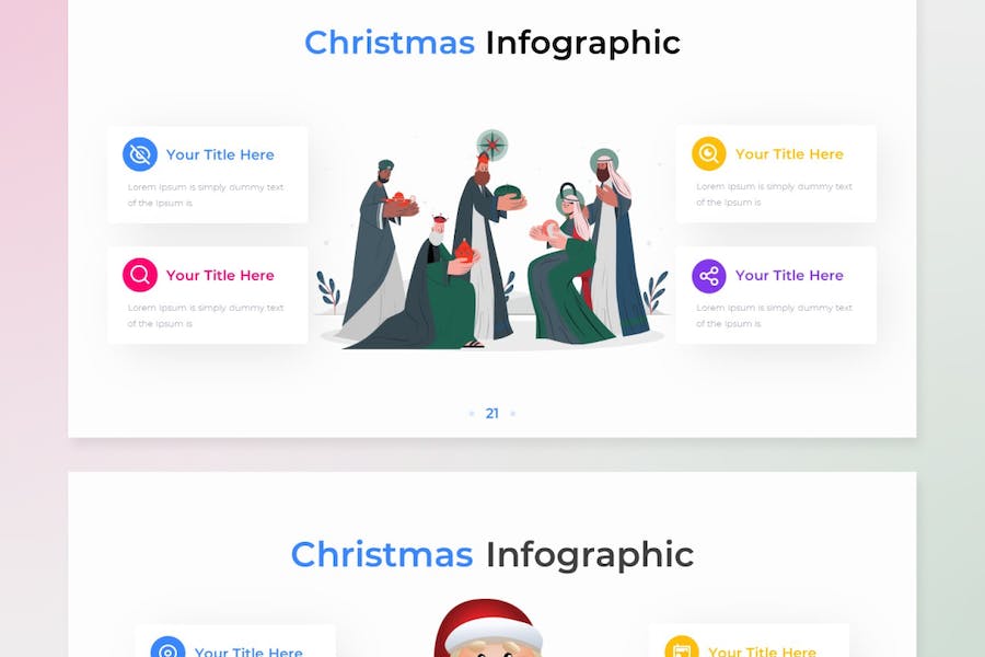 圣诞节信息图表数据可视化展示PPT模板 - 顶尖PPT