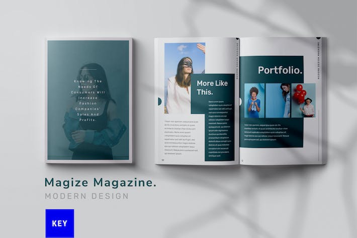 时尚杂志风格展示Keynote模板 - 顶尖PPT