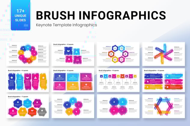 画笔手绘风格循环关系图形keynote模板 - 顶尖PPT