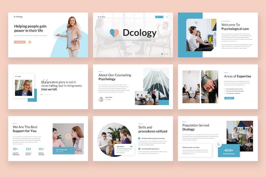 心理咨询服务主题演讲Keynote模板 - 顶尖PPT