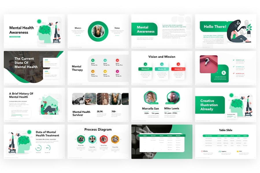 心理健康教育宣传知识Keynote模板 - 顶尖PPT