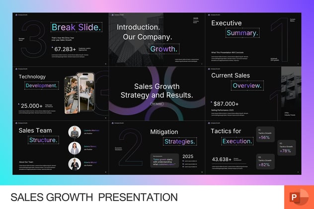 销售增长趋势分析报告PPT模板 - 顶尖PPT