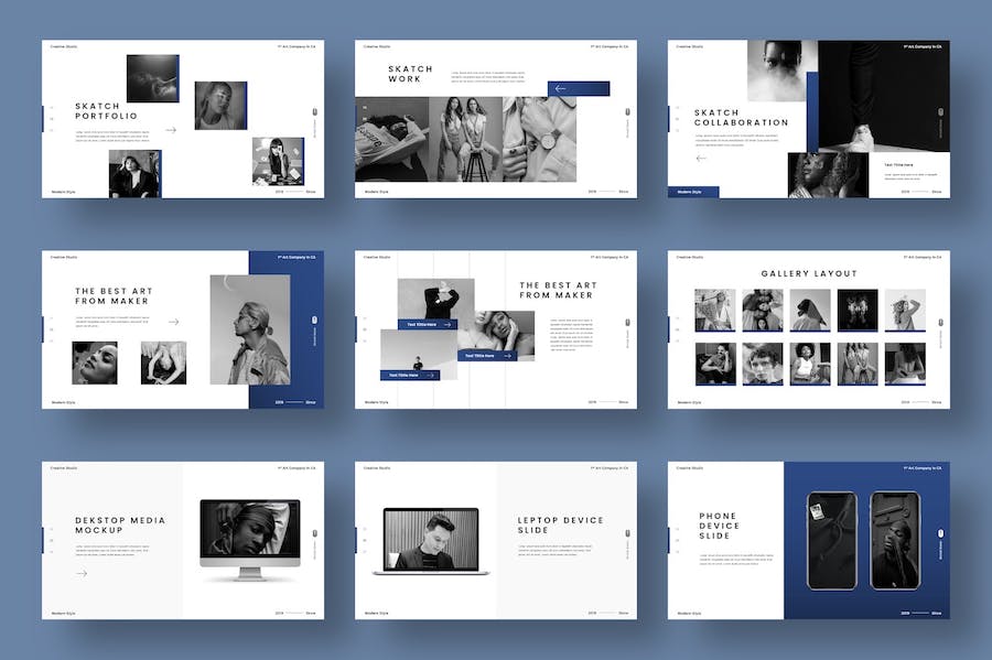 手绘创意商务企业介绍Keynote模板 - 顶尖PPT