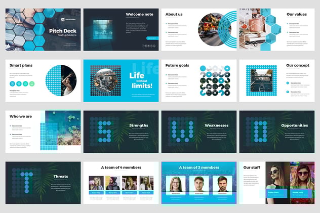 商务图形世界各国地图PPT模板 - 顶尖PPT