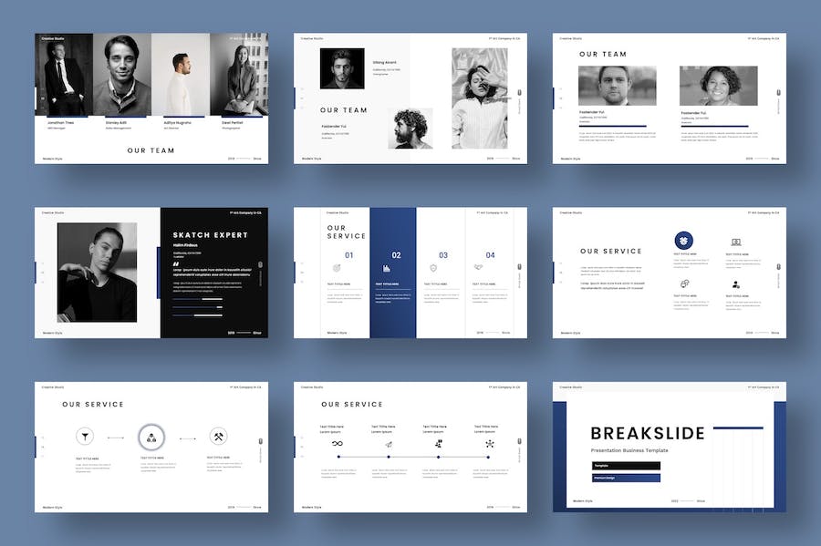 手绘创意商务企业介绍Keynote模板 - 顶尖PPT