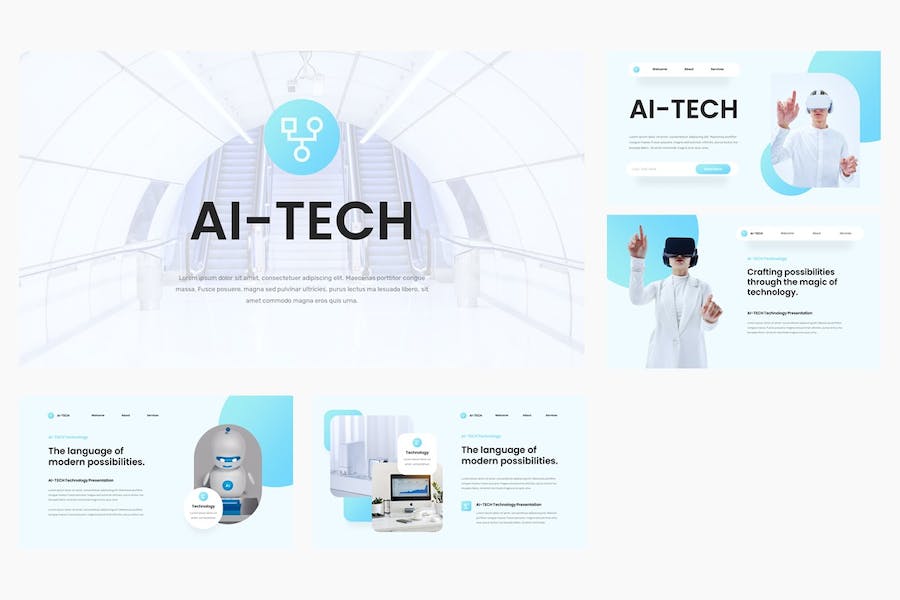 人工智能技术教学Keynote模板 - 顶尖PPT