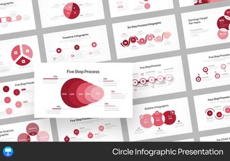 渐变圆圈信息图形keynote模板 - 顶尖PPT