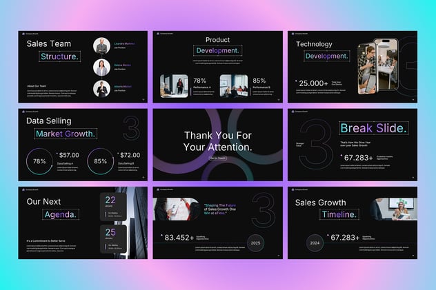 销售增长趋势分析报告PPT模板 - 顶尖PPT