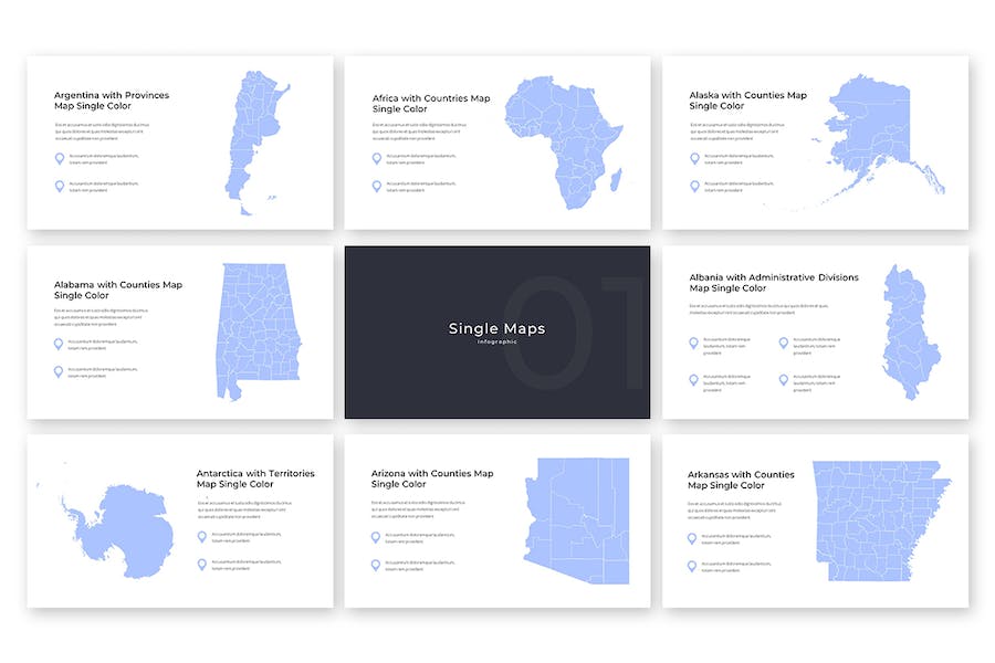 地理位置地点标记展示规划Keynote模板 - 顶尖PPT