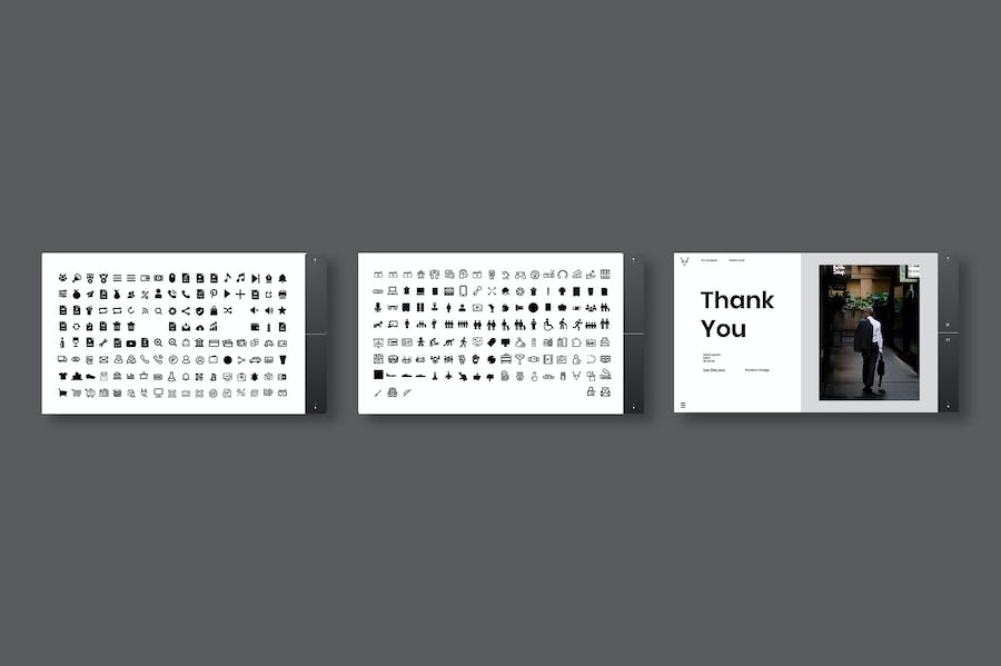 黑白色图片网格商务Keynote模板 - 顶尖PPT