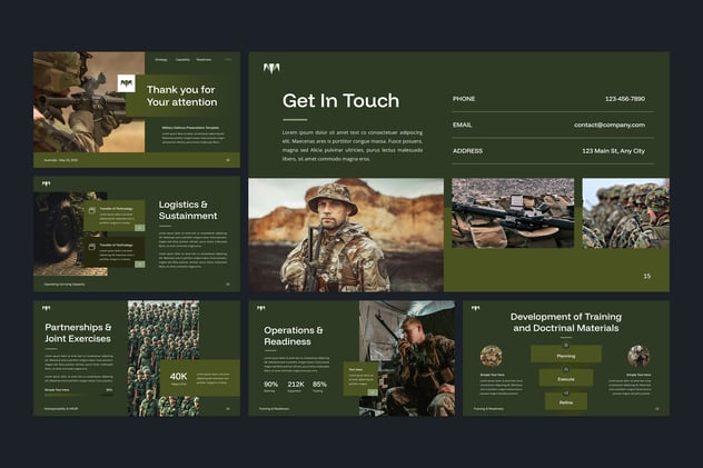 军事国防安全战略简报PPT模板 - 顶尖PPT