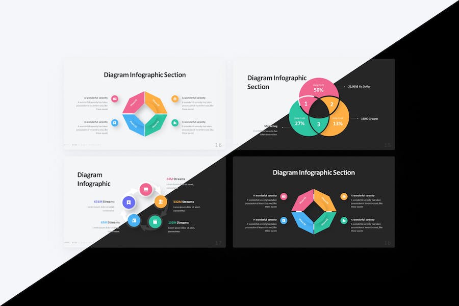 彩色圆形聚合图形PPT模板 - 顶尖PPT