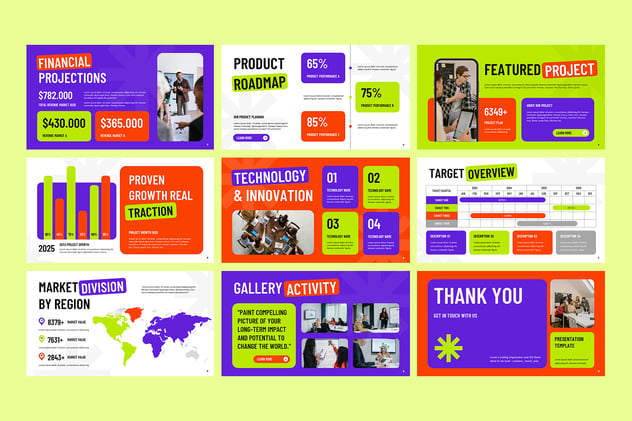 彩色商务多用途PPT模板 - 顶尖PPT