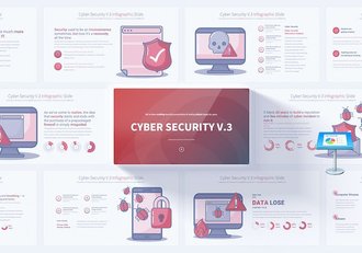 网络科技安全图形插画keynote模板 - 顶尖PPT
