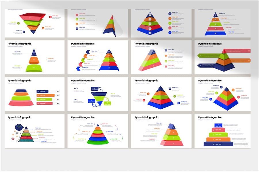 金字塔信息图表数据分析PPT模板 - 顶尖PPT
