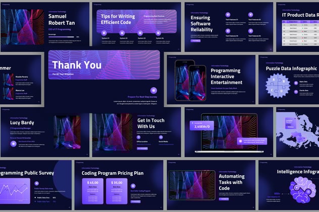 IT数字化科技AI智能PPT模板 - 顶尖PPT