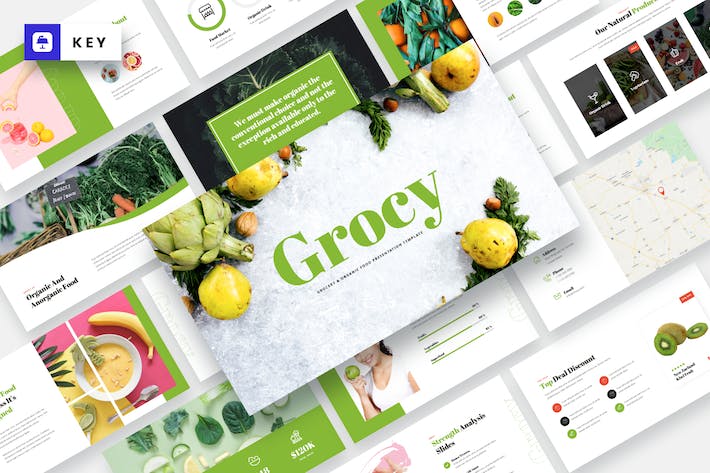 有机食品杂货品牌宣传主题演讲Keynote模板 - 顶尖PPT