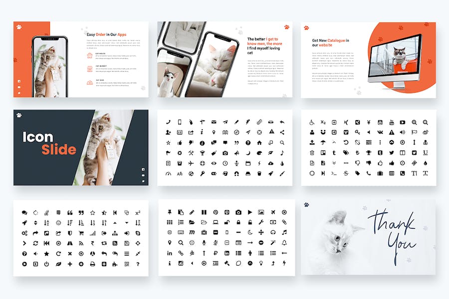 猫动物宠物Powerpoint模板 - 顶尖PPT