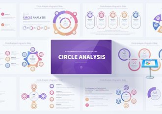 大气精美圆圈数据分析信息图表keynoyte模板 - 顶尖PPT