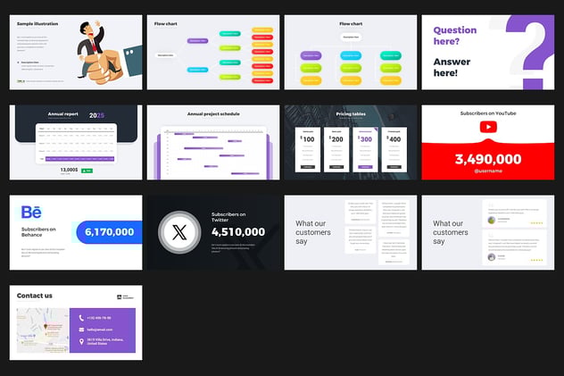 创意互动信息图表PPT模板 - 顶尖PPT