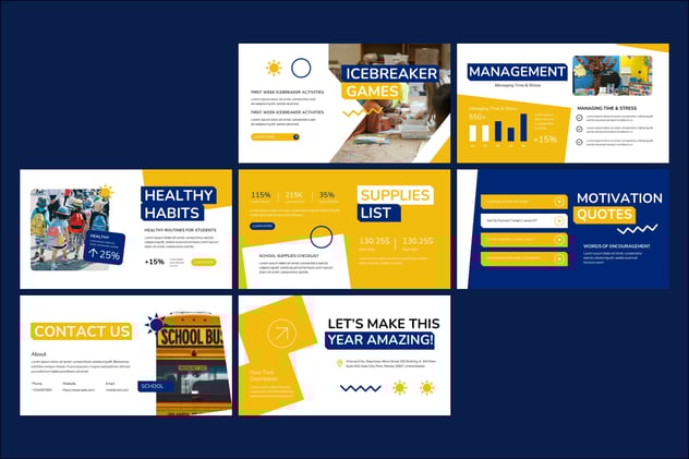 开学季回学校主题活动PPT模板 - 顶尖PPT