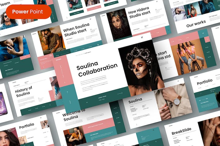 欧式商务多用途作品展示PPT模板 - 顶尖PPT