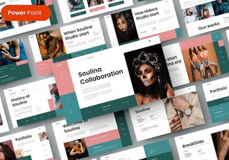 欧式商务多用途作品展示PPT模板 - 顶尖PPT