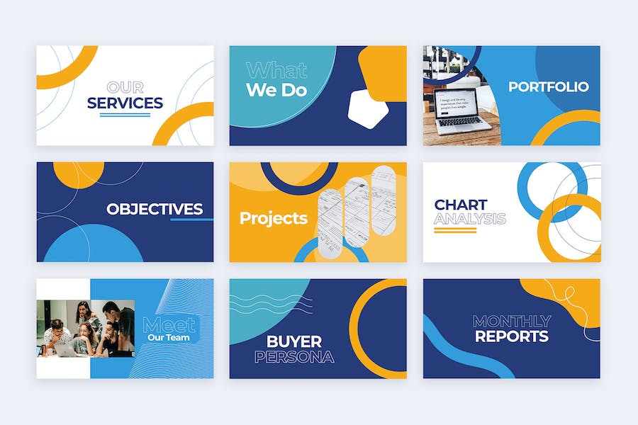 商业标题页面设计信息图表PPT模板 - 顶尖PPT