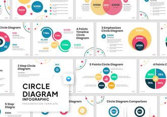 彩色可视化圆形图keynote模板 - 顶尖PPT