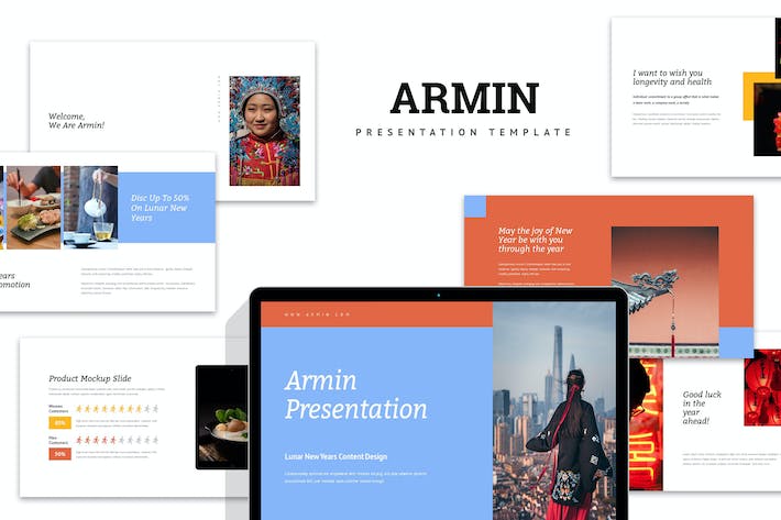 国外扁平化风格农历新年介绍keynote模板 - 顶尖PPT