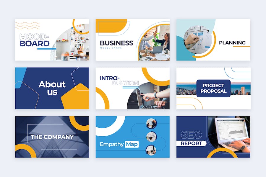 商业标题页面设计信息图表PPT模板 - 顶尖PPT