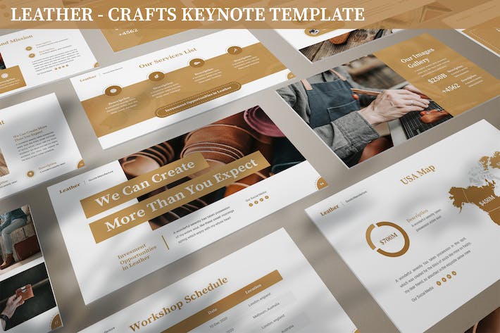 皮革工艺品keynote模板 - 顶尖PPT