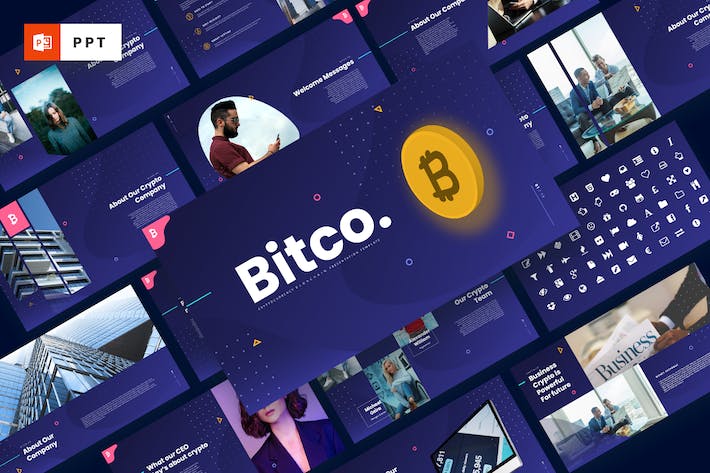 加密货币比特币PPT模板 - 顶尖PPT