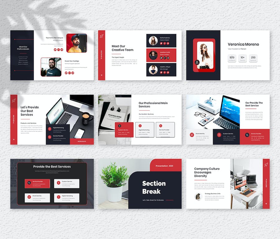 广告行业多用途演示文稿展示PPT模板 - 顶尖PPT