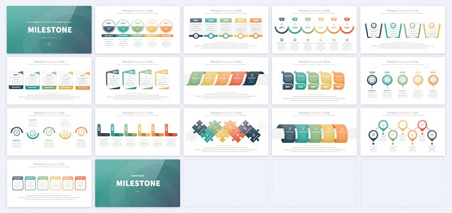 企业发展史里程碑创意时间轴信息图形图表keynote模板 - 顶尖PPT
