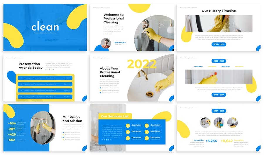 清洁家居家政服务keynote模板 - 顶尖PPT