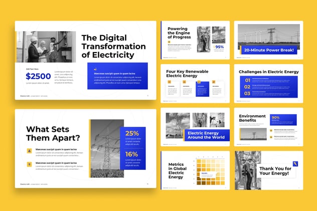 高压电线电压能源回收PPT模板 - 顶尖PPT